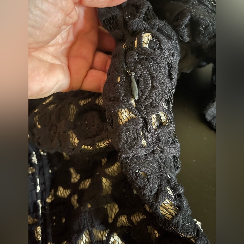 Free People Back to Black Crochet Mini Dress 4 - Picture 10 of 16